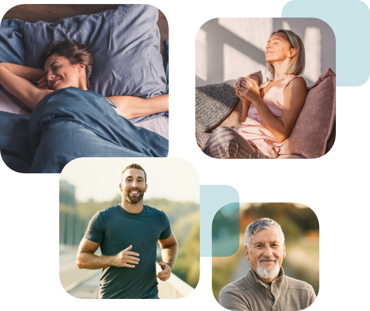 Collage perfekter zirkadianer Rhythmus